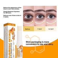 2PCS Lumibalm - Eye Cream for Dark Circles and Puffy Eyes - Lumistick with Turmeric Retinol - Anti Wrinkle Eye Cream Reduce Fine Line - Eye Moisturiser for Dry Skin - Firming and Lifting