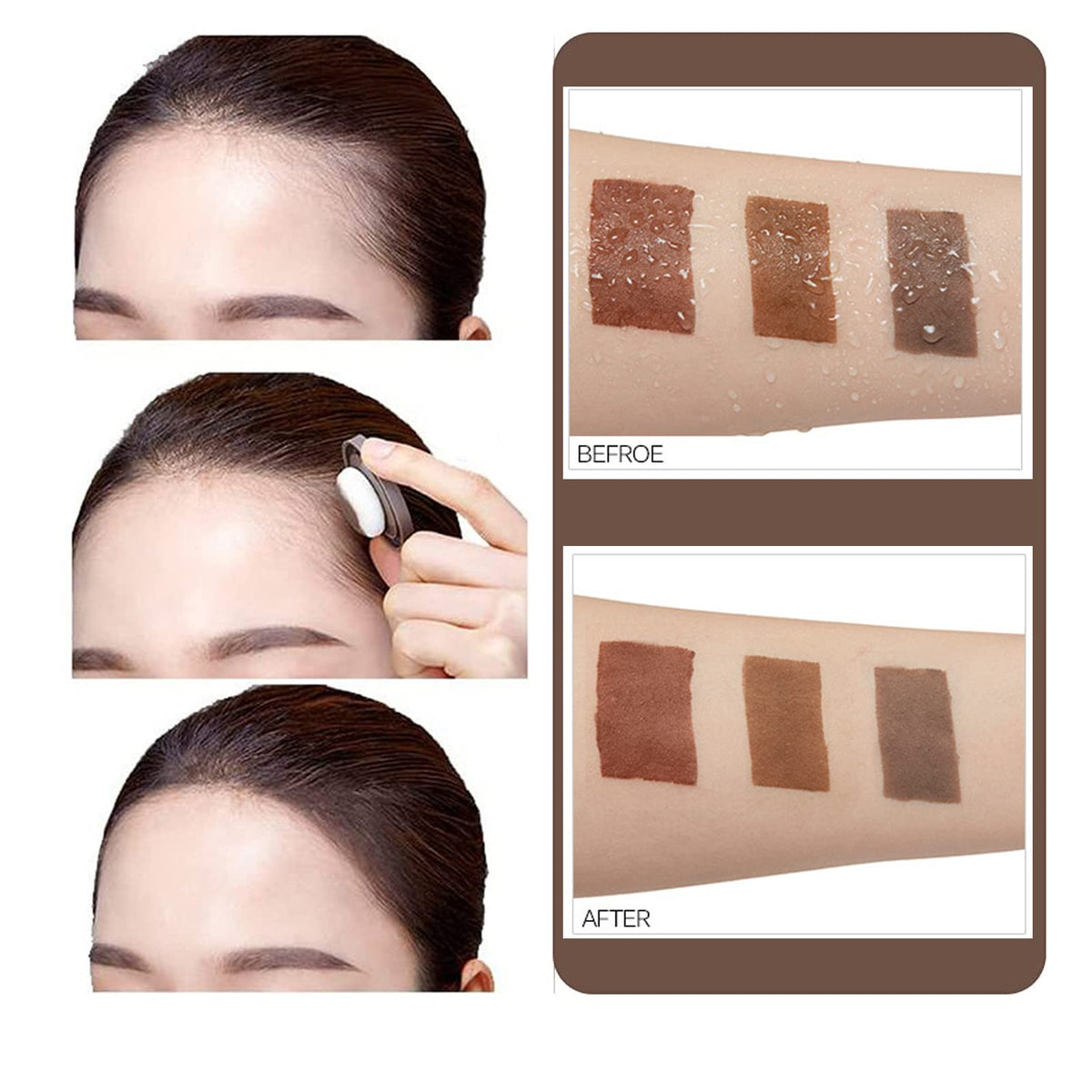 MEITREND Hairline Powder Hair Shadow Powder,Natural Brown Hair Root Dye Shadow Cover, Instantly Windproof Sweatproof Hair Touch-Up for Thin Hair Grey Hairline Quick Cover Unisex