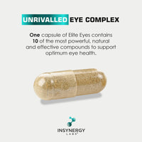 Insynergy Labs Ultra Premium Eye Vitamins Complex – Elite Eyes (3X Strength) Strongest Vision Supplement in The UK – Lutein + Zeaxanthin + Meso-Zeaxanthin + Bilberry 90 Vegan Capsules n