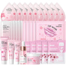 IZBEAUVO Sakura Skincare Set | 30PCS Facial Cleanser Set for Teenage Girls | Pamper Gift Sets with Cream, Serum, Toner, Eye Cream, Lip Mask, Mud Mask, Sleep Mask | Japanese Cherry Blossom Skincare Gift Box