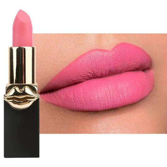 LYNTYAOU Light Pink Matte Lip Stick, Bright Pink Lipstick for Women, Long Lasting, Hot Color Smooth Full-Coverage Moisturizing Lipsticks, Waterproof Non-Sticky Tinted Lip Balm for Girls & Lady