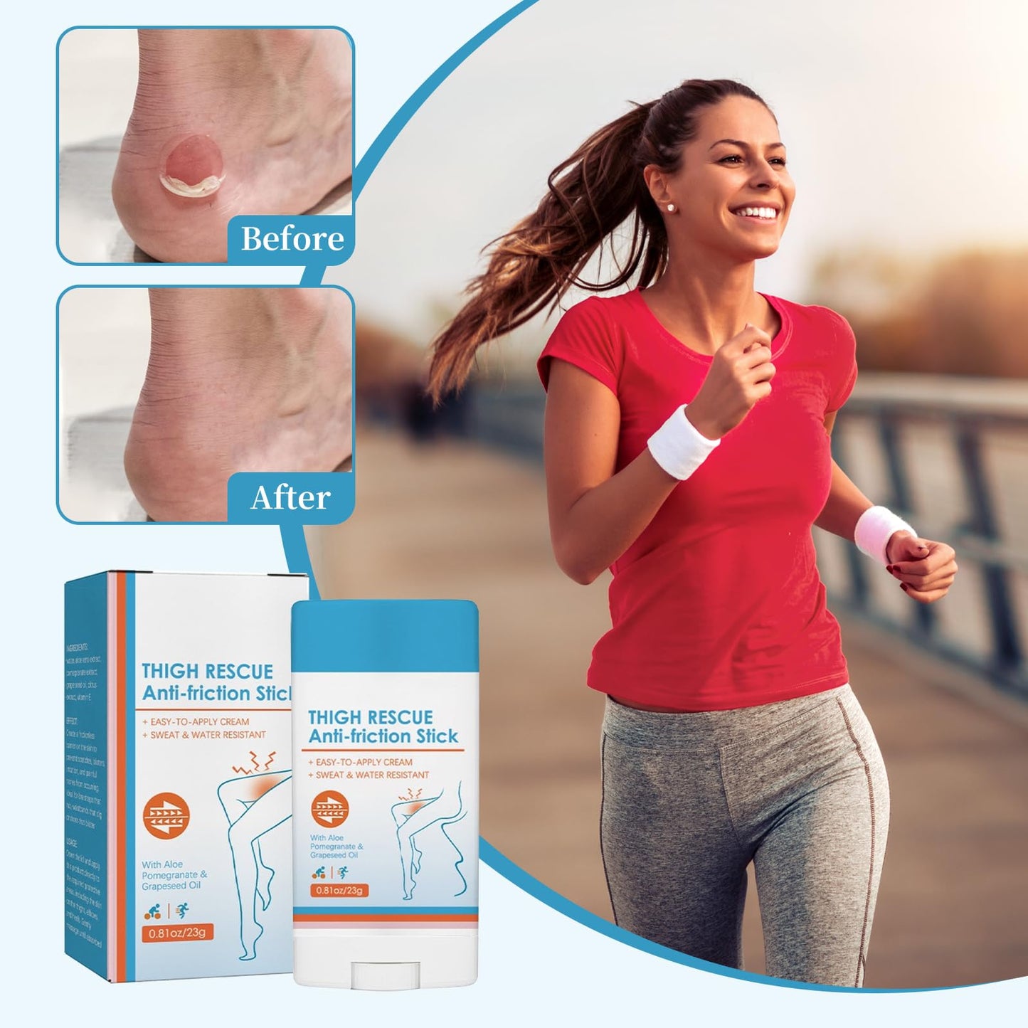 LFCFBH 3 PCS Chub Rub Stick, Waterproof Anti Chafing Cream, Anti Chafing Stick for Heel, Lower Arm,Thigh, Legs, Skin Protection