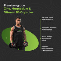 Freak Athletics ZM-GRO - Zinc, Magnesium & Vitamin B6 Capsules | 180 Vegan Capsules | Muscle Recovery, Sleep & Immune Support | High Absorption Formula | Made in The UK