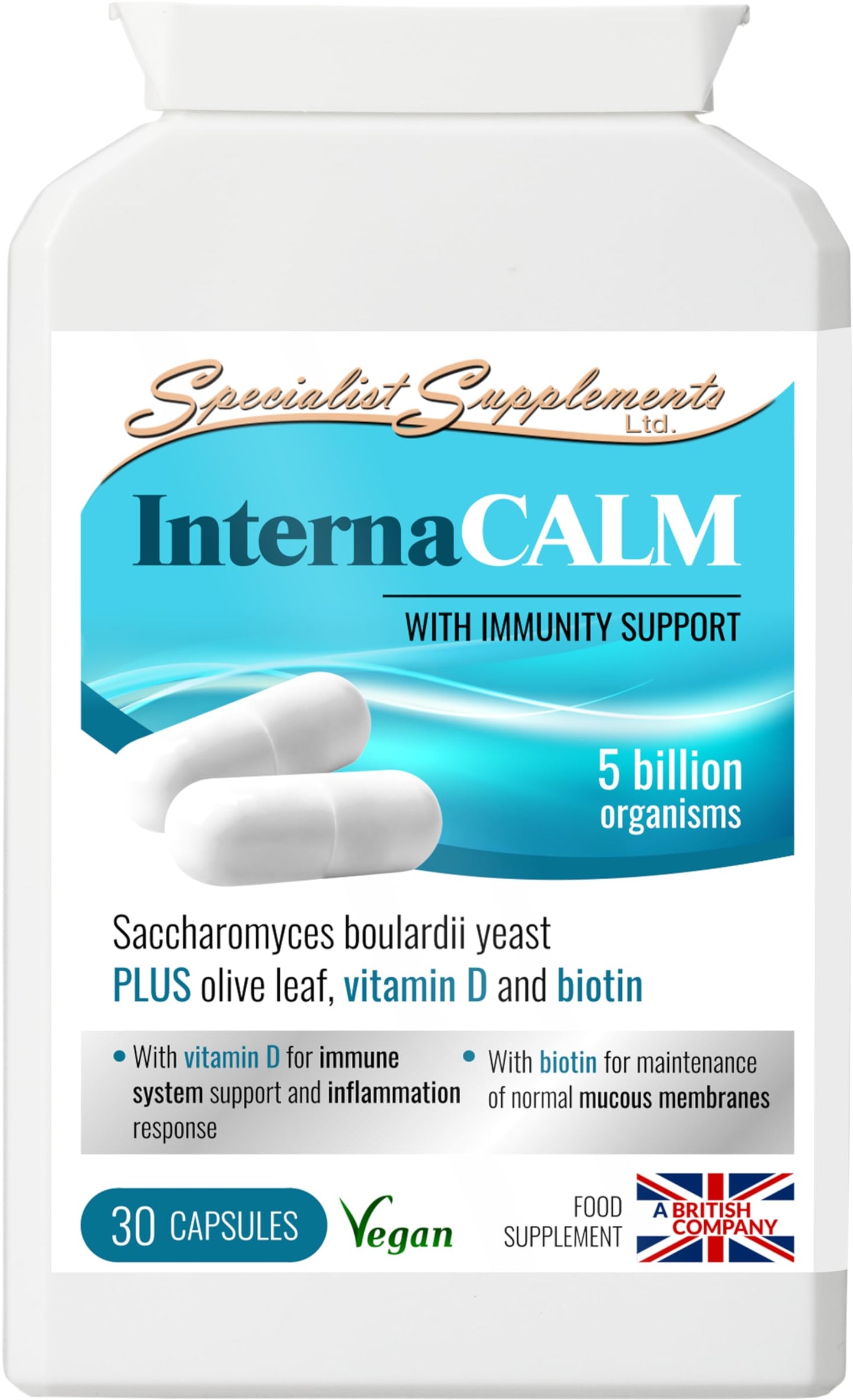 Specialist Supplements InternaCALM Probiotic Yeast 30 Capsules