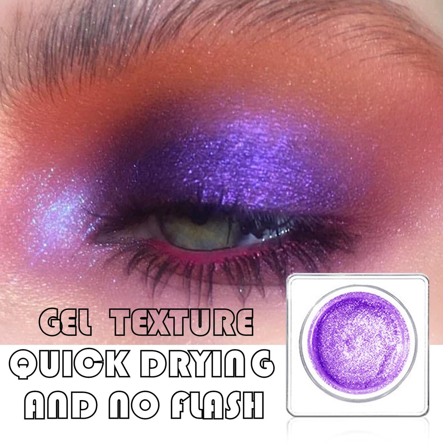 LYNTYAOU Purple Glitter Eyeshadow, Creamy Shimmer Eye Shadow, Liquid Eyeshadow for Women Makeup, Metallic Single Eyes Shadows Cream, Soft Smooth Shiny Shimmering Cool Makeup Palettes