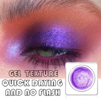 LYNTYAOU Purple Glitter Eyeshadow, Creamy Shimmer Eye Shadow, Liquid Eyeshadow for Women Makeup, Metallic Single Eyes Shadows Cream, Soft Smooth Shiny Shimmering Cool Makeup Palettes