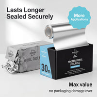 ReadySteadyServe Nail & Hair Silver Foil, Aluminium Hair Foil Roll for Hairdressing and Beauty. Hair Highlighting, Bleaching, Coloring, Salon, Modeling, Cosmetic. Use for gel removal, wraps 30m x 10cm