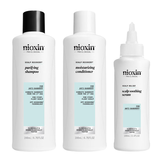 NIOXIN Nioxin Scalp Recovery™ System Kit - Itching and Scalp Dandruff - Anti-Dandruff Shampoo, Conditioner & Serum (200+200+100ml)