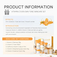HAORQEE Skin Care Sets & Kits for Teenage Girls Gifts, Vitamin C Skincare Set Simple Beauty Pamper Anti-Ageing,Brightening,Moisturising Gift Sets for Women, Includes Cleanser-Toner-Serum-Eye Cream-Serum Cream