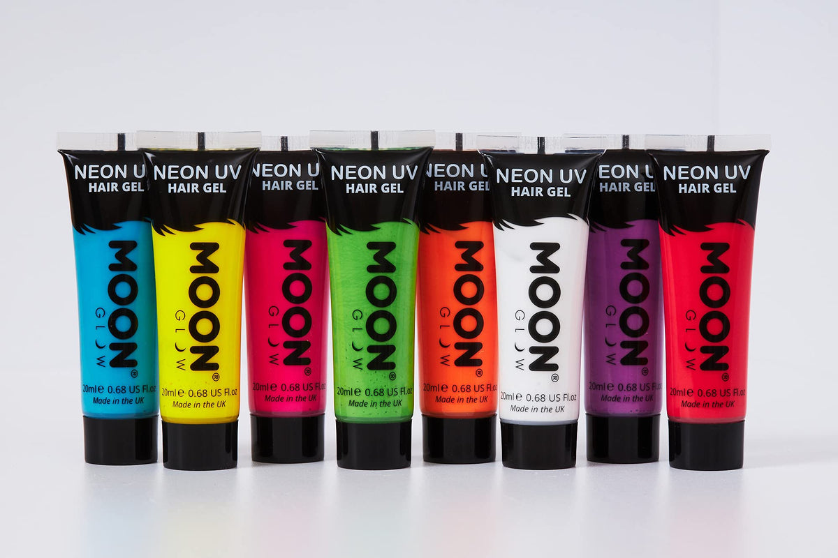 Moon Glow - Neon UV Hair Gel - 20ml Intense Green – Temporary wash out hair colour dye - Spike and glow!