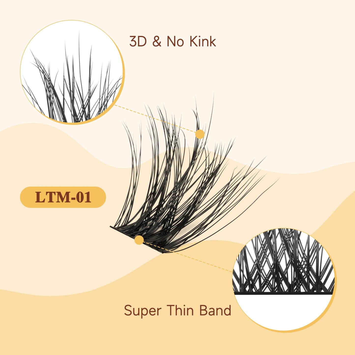 QUEWEL Lash Clusters 72Pcs Eyelash Clusters 12mm 3D DIY Lash Extensions Soft and Fluffy Cluster Lashes Easily Create Natural Effects At Home(LTM01-12mm)