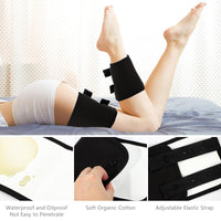 Lancry 2 PCS Castor Oil Pack Wrap Kit Knee,Reusable Castor Oil Pack with Adjustable Elastic Strap,Castor Oil Packs Organic Cotton for Feet Legs Arms Neck Calf Pain Relief (Castor Oil Not Included) (Black)