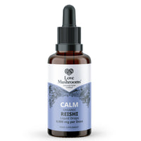 Love Mushrooms - Organic Reishi Mushroom Tincture - 50,000mg - Restfulness and Essential Balance Support - Vegan and UK Made Brain Supplement - Natural Colours and Flavours - 50ml Tincture