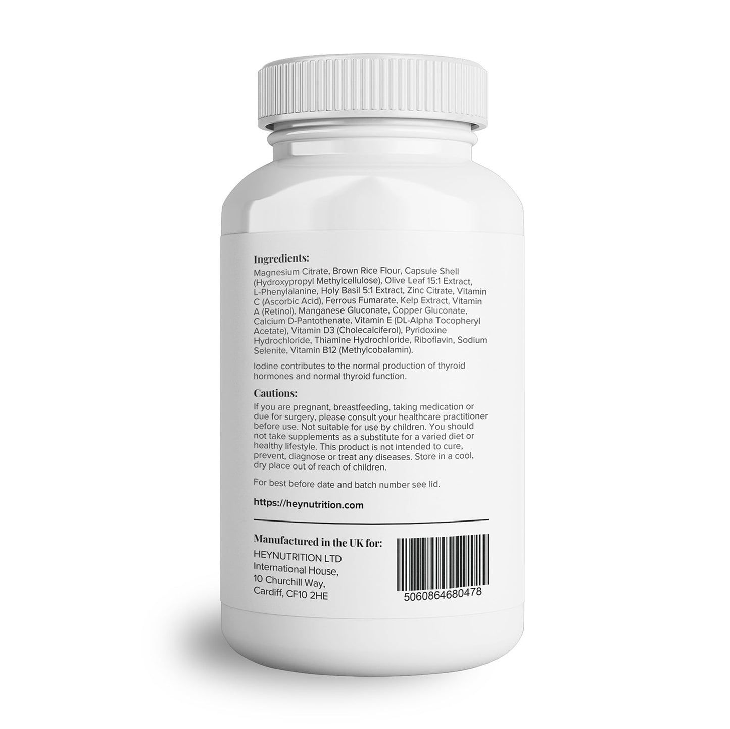 Theonia Thyroid Complex Supplement - Copper, Iron, Zinc, Selenium, Vitamin B Blend - Advanced Thyroid Function - 60 Capsules/30 Servings - Non-GMO, Vegan