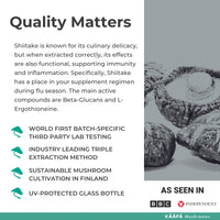 KAAPA Mushrooms KAAPA MUSHROOMS - Shiitake Mushroom Extract Tincture - Potent Ultrasonic Extraction | High Potency Mushroom Supplement for Immunity & Wellbeing | Grown in Finland - 50ml