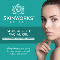 SkinWorks® Natural Superfood Rosehip Facial Oil Anti Ageing Treatment to Help Acne Scars, Stretch Marks and Fine Lines on Face 30ml