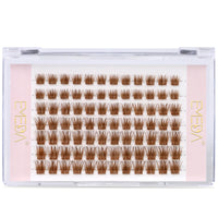 EMEDA Brown Individual Cluster Lashes D Curl Mix 8mm 10mm 12mm Brown DIY Eyelash Extensions Clear Band Natural Look Light Brown Lash Clusters Colored Cluster lashes (LB mix)