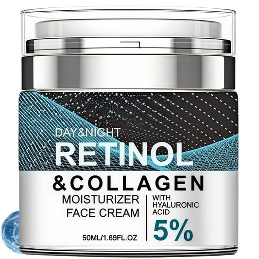 SEMECOMER Retinol Anti Aging Face Cream & Anti Wrinkle Face Cream, with 5% Hyaluronic Acid & Collagen-Boosting Formula. Smooth & Youthful Skin, 24-Hour Hydration for Firmer - Suitable for All Skin Types, 50ml