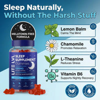LITE LVL Sleep Gummies | Sleep Aids for Adults | Sleep Gummies for Adults | Night Time Routine | Natural Sleeping Remedy & Bedtime Support | 60 Gummies