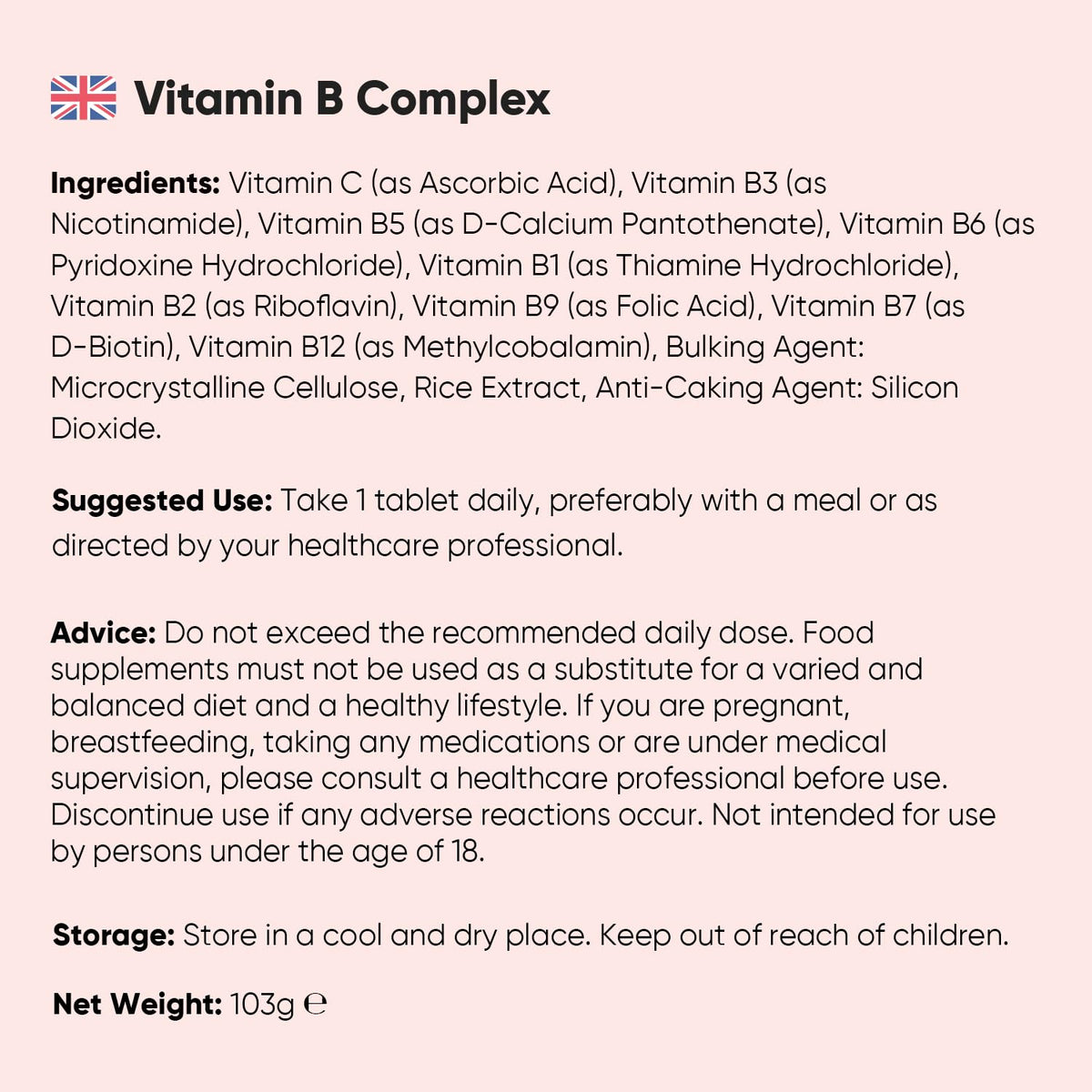 WeightWorld Vitamin B Complex Supplement - 365 Tablets - 1 Year Supply - with All 8 B Vitamins & VIT C - 1 Tablet-a-Day - Non-GMO, Gluten-Free & Vegan-Friendly - for Men & Women
