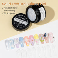 SUPWEE Solid Builder Gel, Pearl White 3D Sculpture Gel Nail Art Non-Stick Hand Nail Extension Varnish for Carving Patterns Decoration DIY Home Salon Manicre