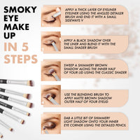 Lamora Make Up Eye Brush Set - Eyeshadow Eyeliner Blending Crease Kit - Best Choice 7 Piece Essentials - Pencil, Shader, Tapered, Definer - Vegan Synthetic Bristles That Last Longer, Apply Better Makeup & Make You Look Flawless