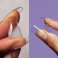 Mylee Fix N Flash Soft Gel Tips - Short Square - 552 PCS, Full Cover Soft Gel Nail Tips, Nail Art Gel Nail Extensions, Flexible & Resistant, 12 Different Sizes, Fit All Nails