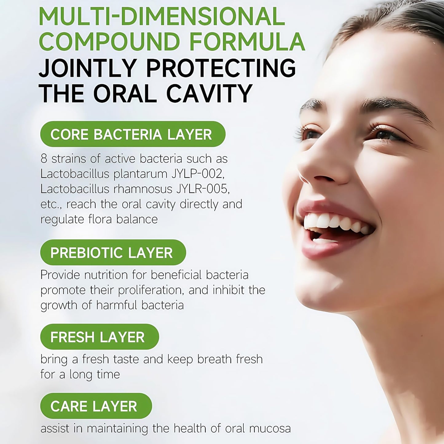 40 Billion CFU Oral Health Probiotic with Prebiotic, Multi Strain Probiotics for Gut Health with Lactobacillus, Multi-Dimensional Compound for Mulajointly Protecting The Oral Cavity 30Packs