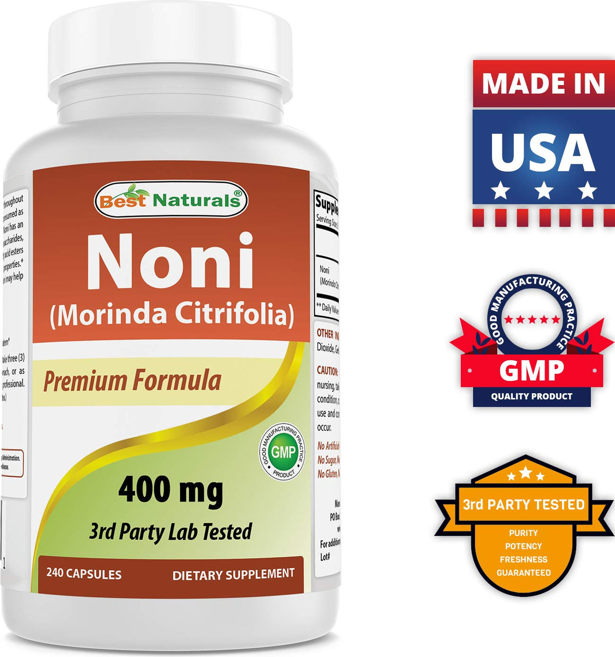 Best Naturals Noni 400 mg 240 Capsules (240 Count (Pack of 2))