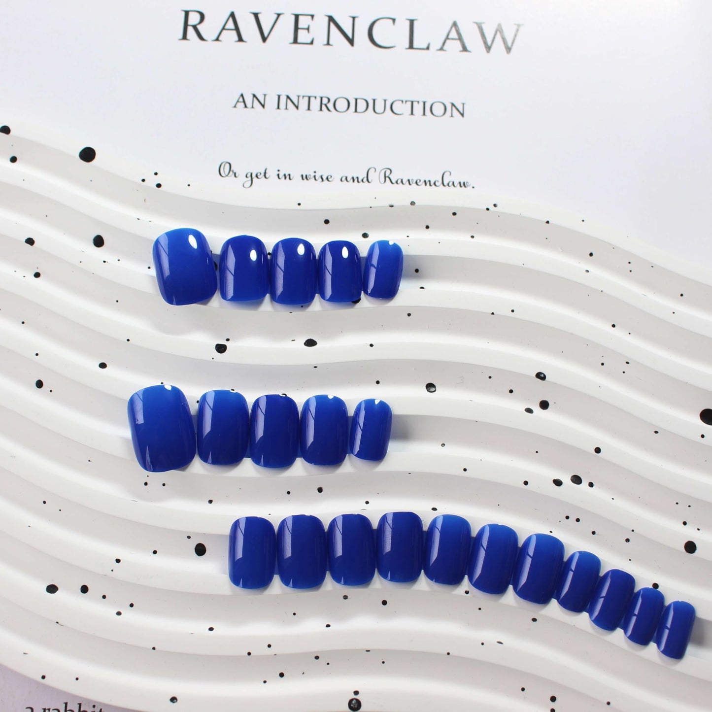 SXVME Royal Blue Press on Nails Short Square Acrylic Short False Nails Coffin Natural Acrylic Fake Nails Set Elegant Solid Color Full Cover Glossy Gel Stick on Nail for Women Daily Wear 24 Pcs