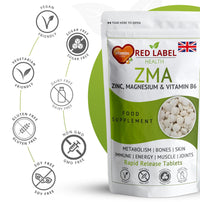 Red Label Health ZMA Supplements for Men & Women 300 Tablets - High Strength Sleep Aid & Muscle Recovery - ZMA Tablets Zinc Magnesium and Vitamin B6 Better Sleep Tablets Vegan | UK