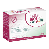 OMNi BiOTiC 10 AAD Kids | 20 sachets (50 g) | 10 Bacterial strains | 5 Billion Bacteria per Daily dose | Powder | with Inulin | Vegan | Gluten-Free | Lactose-Free | Halal | for Daily use