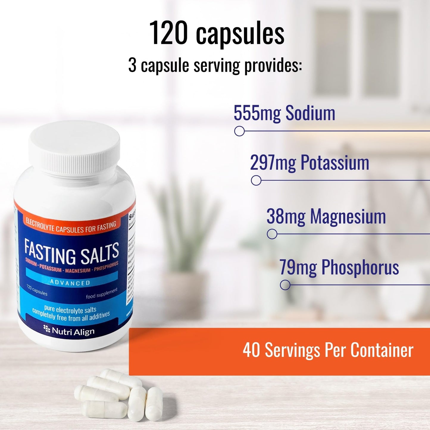 Nutri-Align Fasting Salts Capsules. 120 Capsules (Advanced)