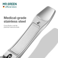MR.GREEN Nail Clippers with Build-in Nail File Stainless Steel Anti-Rust Nail Scissors Manicure and Pedicure Tools for Women, Men and Seniors