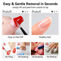Makartt Peelable Base Coat -15ML Peel off Clear Nail Coat with 2 Wooden Stick, Easy Removal Gel Base Coat for Nail Art Beginners,UV Lamp Required, Ideal for DIY Home Manicure Salon Use