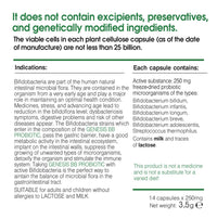Genesis Unique Combination strains Bifidobacterium Complex BB Probiotic 14 Capsules of 240 Mg-Bifidum;Infantis;Longum;Breve;Adolescentis