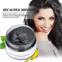 TEEROVA Hair Color Wax, Instant Hair Dye Wax Temporary Hairstyle Cream Mud 4.23 oz Hair Pomades Natural Hairstyle Wax for Men and Women (Black)