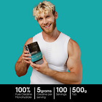 Gains Nutrition GN Creatine Powder | 500g Creatine Monohydrate Powder - 5g High Strength Creatine per Serving | Unflavoured Filler Free Creatine Monohydrate | Non-GMO & Gluten Free