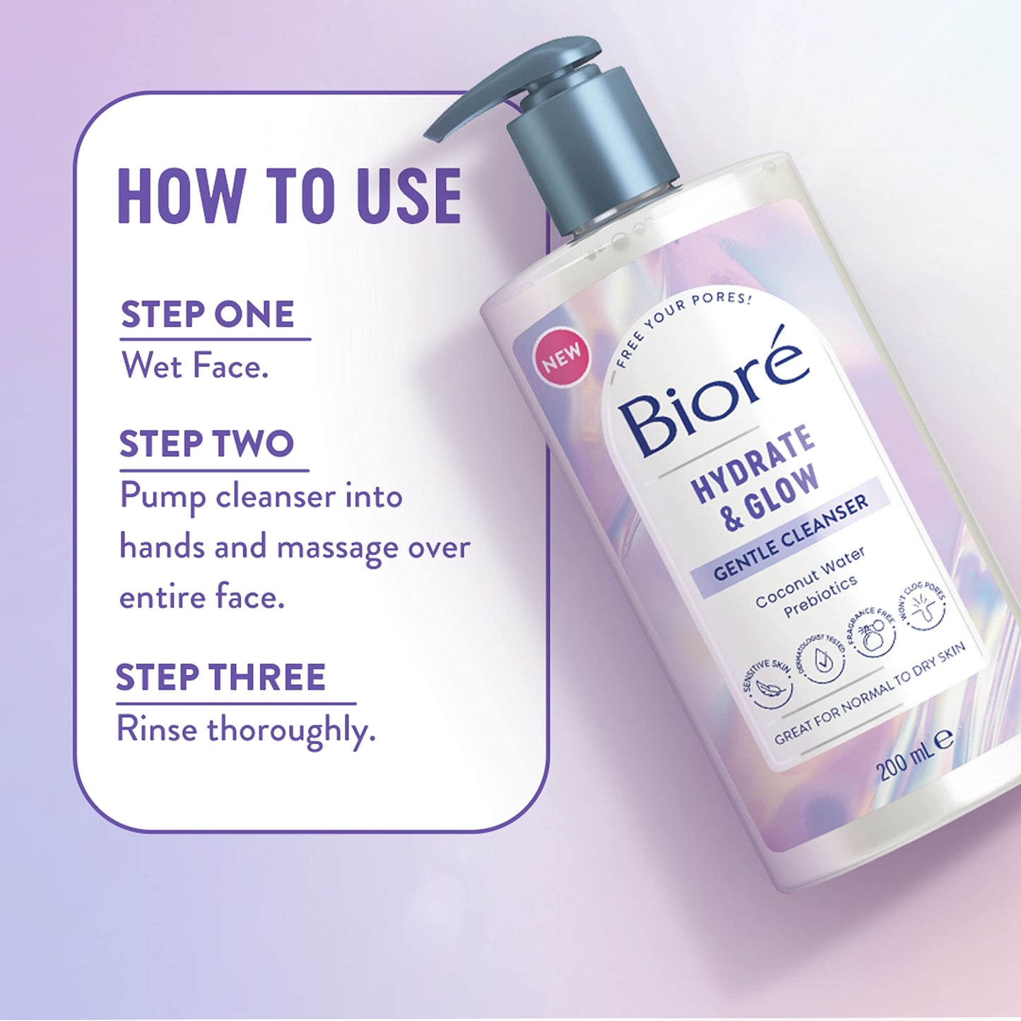 Biore Hydrate and Glow Cleanser