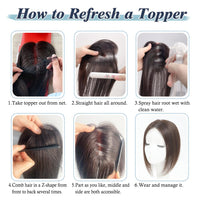 SEA SINGING Hair Toppers for Women Real Human Hair Toppers for Women with Thinning Hair Remy Toppers Hair Pieces for Women Human Hair clip on 100% Human Hair Toppers (10inch, HL-6#)