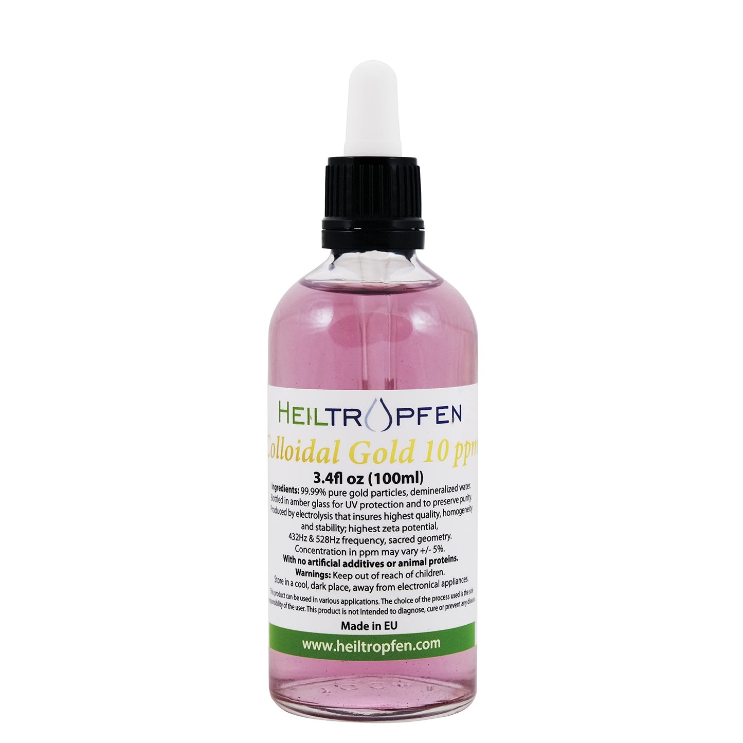 Colloidal Gold | 10 ppm | 3.4 Fl Oz - 100 ml | Heiltropfen®