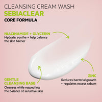 SVR SEBIACLEAR Soothing Face Wash-Off Cream Cleanser for Oily, Acne-Prone Skin Sensitized by Drying Acne Treatments, 400ml