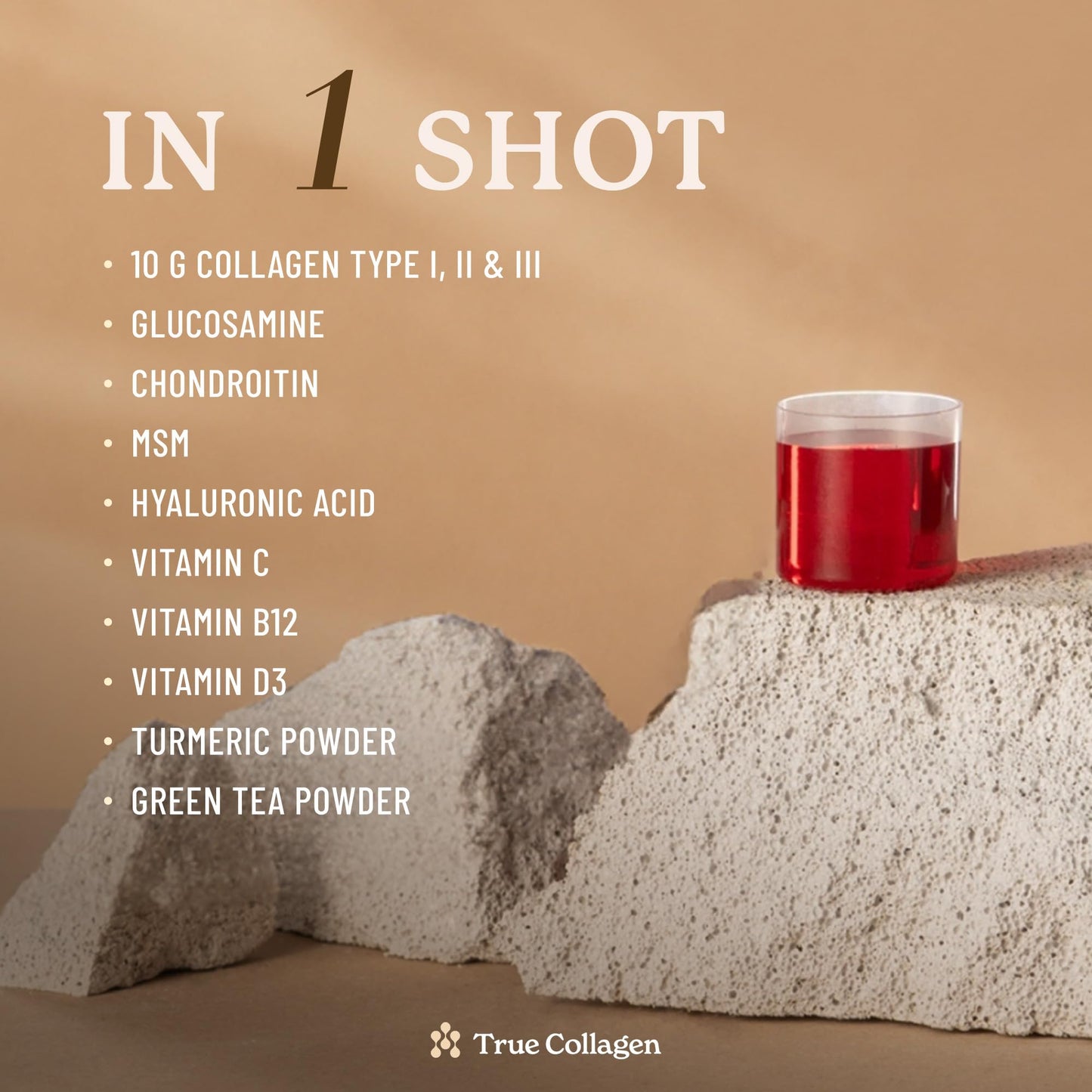 True Collagen Joints | 10,000mg Hydrolysed Collagen Liquid Supplement - 2x500ml, 40 Days | Type I, II, III, Glucosamine, MSM, Turmeric & Chondroitin for Healthy Joints, Hair, Skin & Nails | Sugar-Free