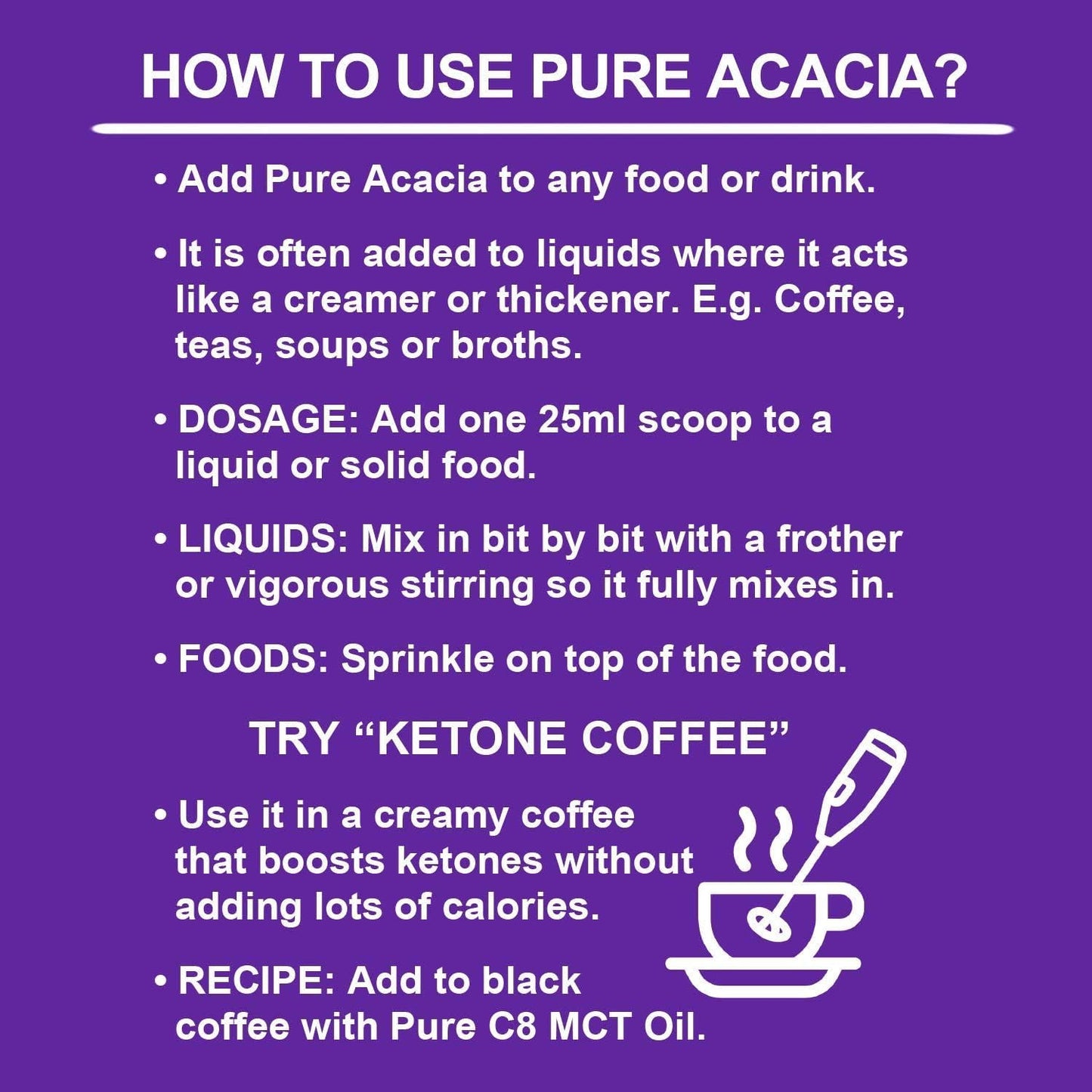 Pure Acacia Fibre | 0g Carbs | Zero Calories | Prebiotic Soluble Fibre Powder Supplement | Supports Fasting & Ketogenic Diet | 500g Pouch | Ketosource®