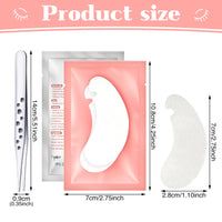 Lanjue 60 Pairs Under Eye Gel Pads, Pink Lint Free Eyelash Extension Pads with Tweezer Eye Patches Eyelash Lash Extension Lint Patches for Eyelash Extensions