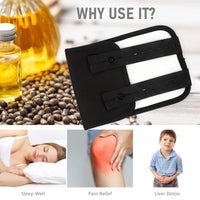 Lancry 2 PCS Castor Oil Pack Wrap Kit Knee,Reusable Castor Oil Pack with Adjustable Elastic Strap,Castor Oil Packs Organic Cotton for Feet Legs Arms Neck Calf Pain Relief (Castor Oil Not Included) (Black)