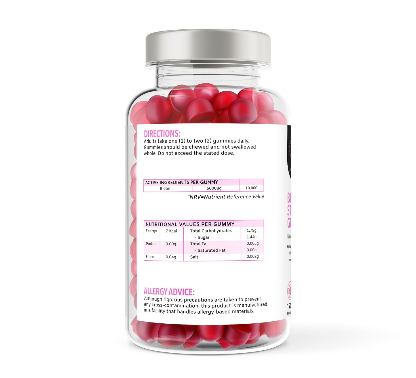 Cognihax Biotin Strawberry Gummies. 2 Months Supply for Hair, Skin and Nails.
