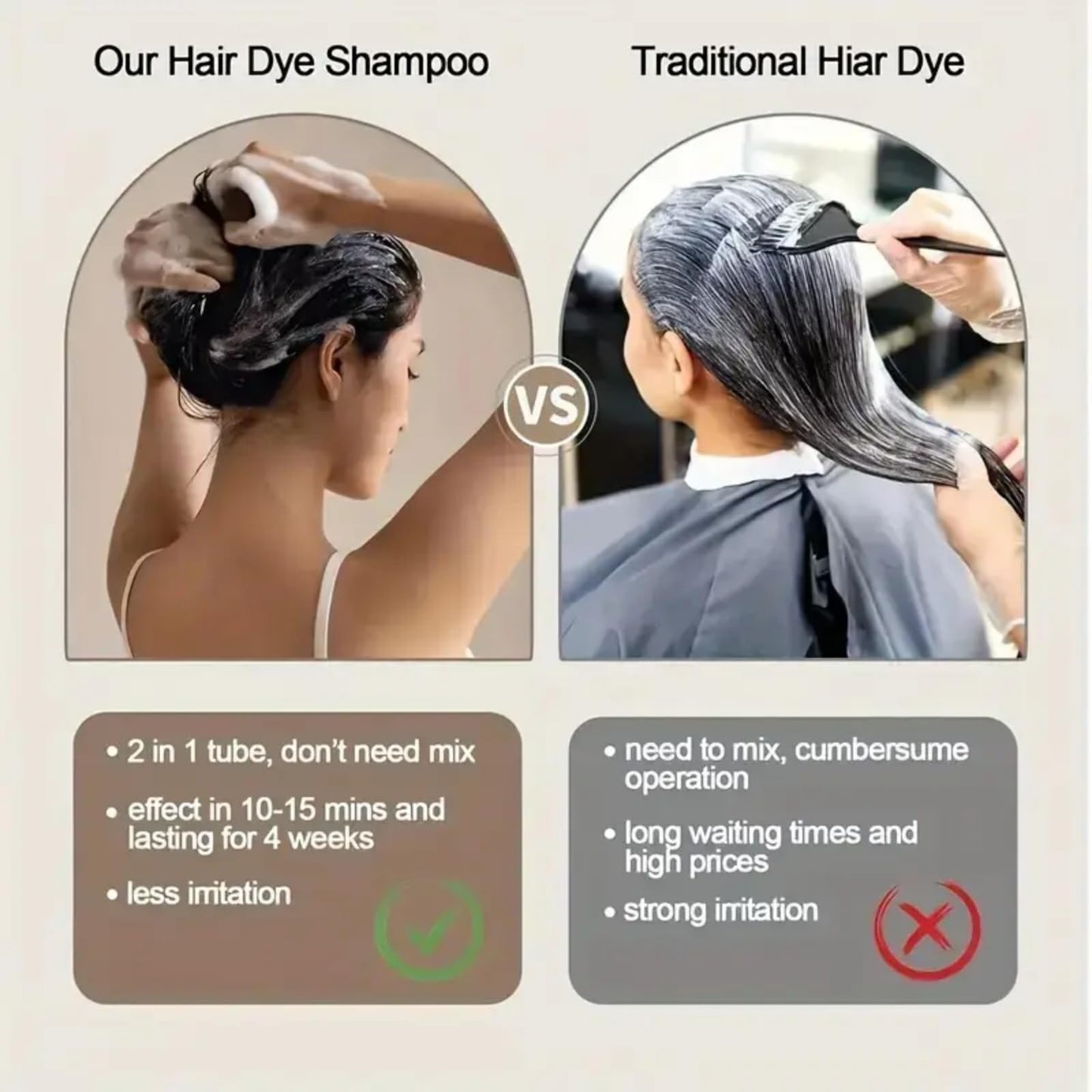 Mubuni Hair Care Instant Dye Shampoo,Polar Hair Dye Shampoo Women 3-In-1 Sha/mpoo for Color Hair,Instant Herbal Coloring Sham/poo,Hair Care Dye S/hampoo,Easy to Use Shampo/os Dy/e,Long Lasting(Red)