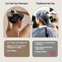 Mubuni Hair Care Instant Dye Shampoo,Polar Hair Dye Shampoo Women 3-In-1 Sha/mpoo for Color Hair,Instant Herbal Coloring Sham/poo,Hair Care Dye S/hampoo,Easy to Use Shampo/os Dy/e,Long Lasting(Red)