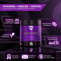 Flavoured Creatine Powder - Creatine Monohydrate Powder with AstraGin® | Suitable for Vegans, Scoop Included | 60 Servings per Tub - Made in The UK by WOD Powders